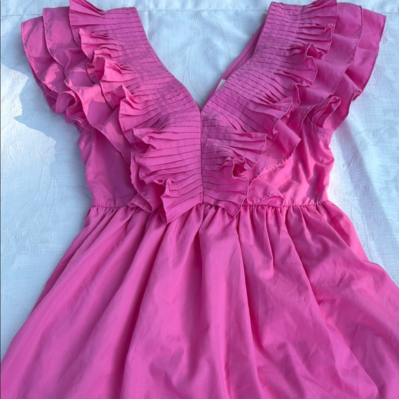 entro | Dresses | Boutique Dress Brand Entro Pink Ruffled Vneck Dress ...